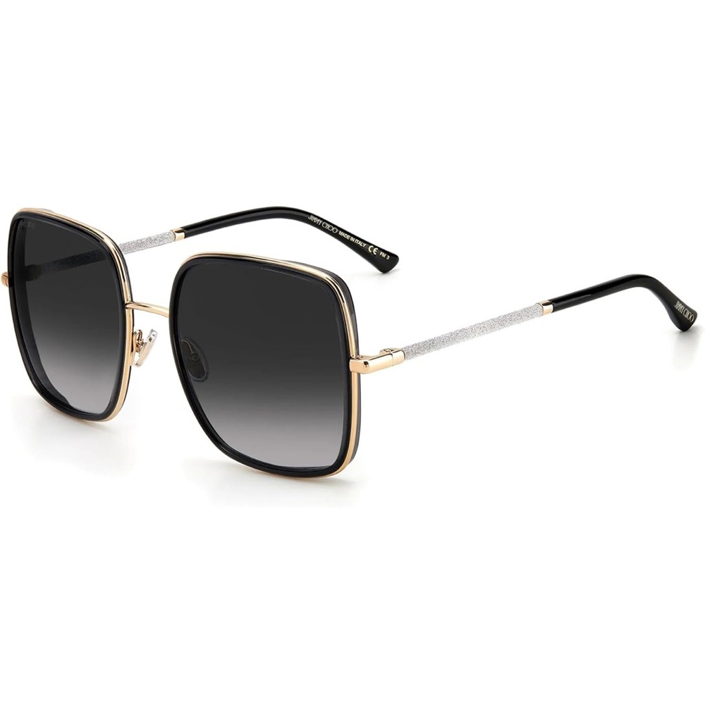 Jimmy Choo Elegant Black and Gold Sunglasses